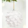 3pcs/pack 10cm White Petal Shape Glitter Foam Snowball Christmas  Ball Hanging Pendant Decoration