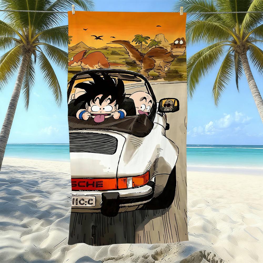 Animation Beach Towels Thickened Microfiber Quick-Drying Bath Towels Outdoor Travel Towels Can Be