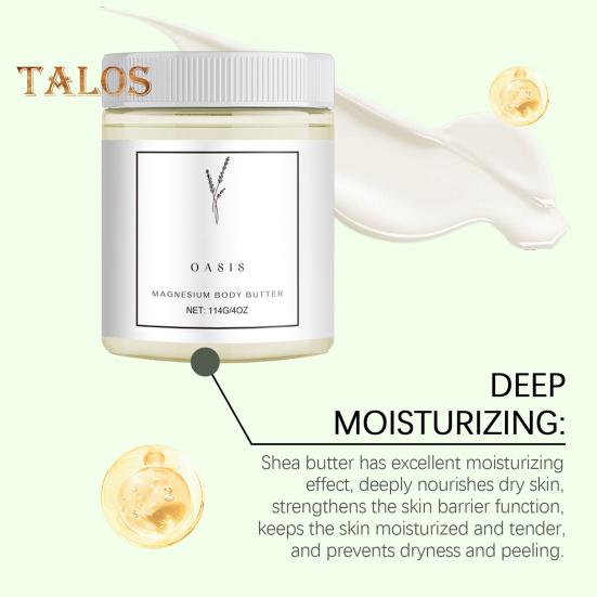Magnesium Body Butter Cream for Neuropathy Relief 114g Shea Butter Moisturizer for Dry Skin Calming Smoothing Body Cream