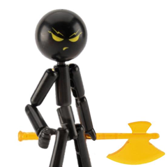 3/6Pcs Posable Stickman Action Figure with Handheld Items Movable Joints Stickman Fidget Toy Desktop Decoration Gift for Collectors