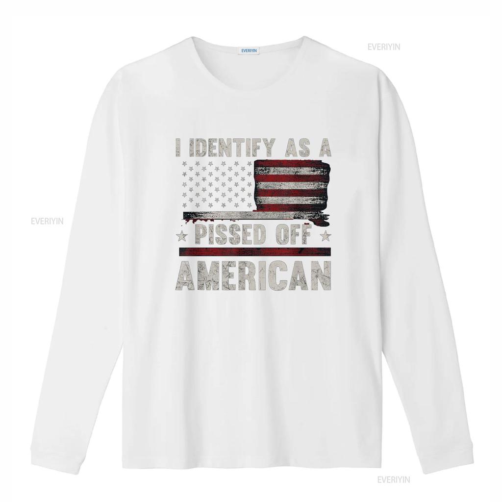 I Identify As Pissed Off American Vintage Flag T Shirt vintage Washed Unisex Top For Everyday Wear Stylish designer clothes