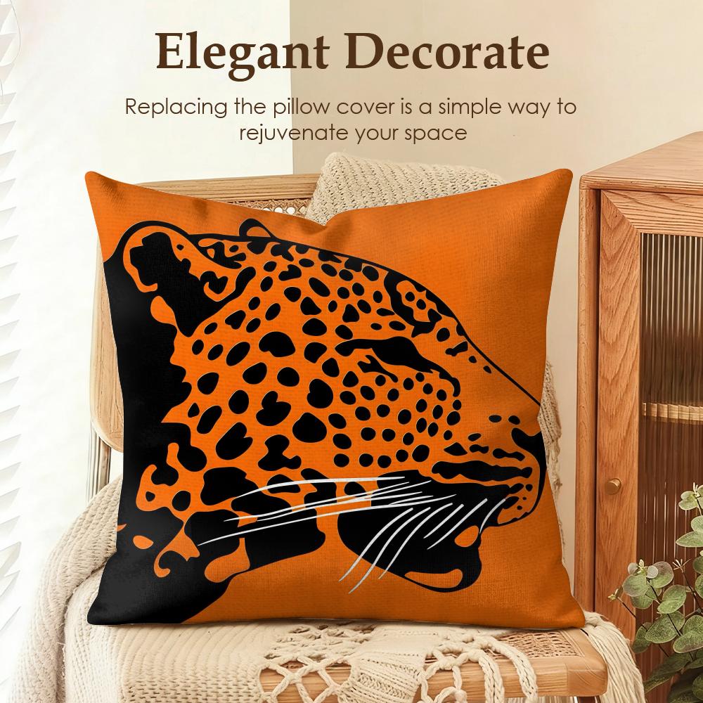 

Cool Leopard Texture Pattern Cushion Cover Natural Linen Organic Fabric DoubleSided Printing Sofa Home Decor Gift Pillow Case 30x30cm