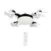 Ventilatore da Soffitto con Luce 3/4/5 Pale e Telecomando, 2-in-1 LED Silenzioso tipo Drone per Ventilazione Soggiorno, Pale Pieghevoli, 3 Velocità Dimmerabile, Attacco E27 per