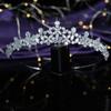 Ready to Ship Exquisite Bridal Tiara Simple Classic Bridal Hair Accessories Copper Cubic Zircon Wedding  Crowns for Women BC5528