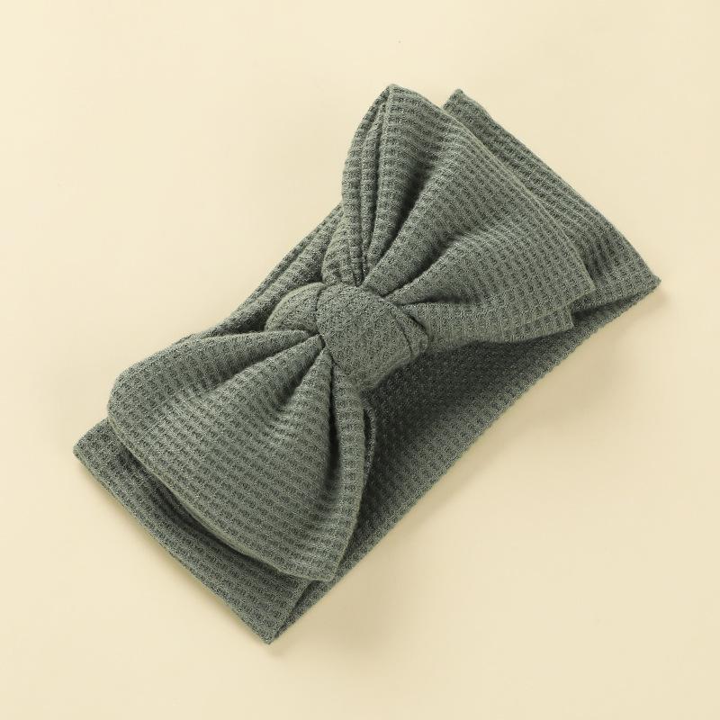 Doppellagiges großes Schleifen-Baby-Stirnband Neugeborene Baby-Mädchen Kinder Kopfschmuck Gestricktes Kinder-Haarband Turban Kopfbedeckung Haar-Accessoires