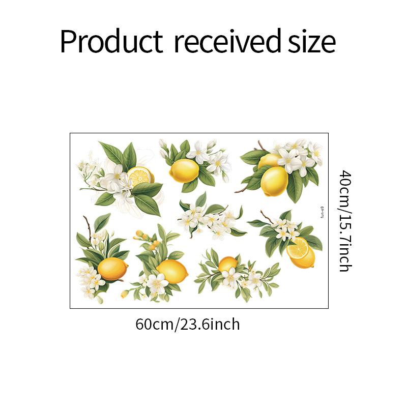 Fun-e9 Small Fresh Lemon Green Leaf Living Room Kitchen Porch Home Decoration Wall Stickers Self-adhesive