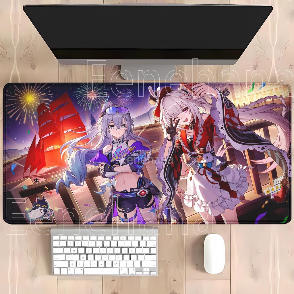 Larger Hsr Silver Wolf Lv999 Mousepad Honkai Star Rail Overlock Gamer Keyboard Anime Girl Kawaii Mouse Pad Hd Printing Desk Mat