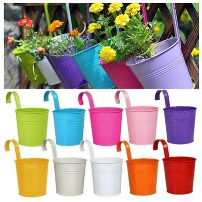 Hängender Blumentopfhaken, Wandtöpfe, Eimer, Eisen, Blumenhalter, Balkon, Garten, Pflanzgefäß, Heimdekoration, Pflanzentöpfe, Blumenhalter mit Nagel