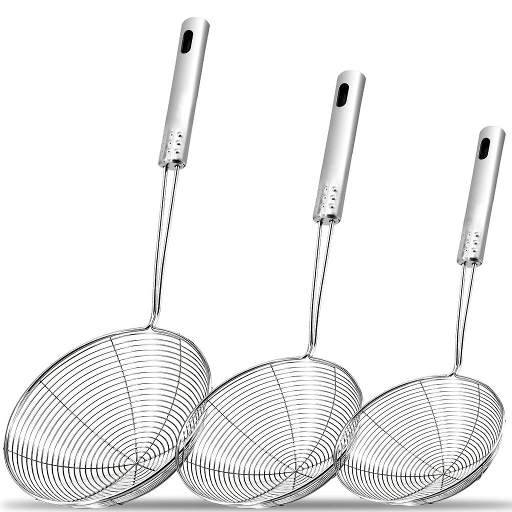 2/1PCS Stainless Steel Spider Web Shaped Filter Spoon, Pasta Filter Spoon, Long Handle - Fryer Filter - Used for Cooking and Frying