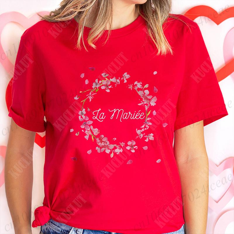 French Girls Bachelorette EVJF Party Tshirt Women Y2k Graphic Tops Team Future Bride T-Shirt Single Farewell Bridal Wedding Tees