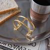 European and American titanium steel hammer pattern double-layer open bracelet does not fade stainless steel hand