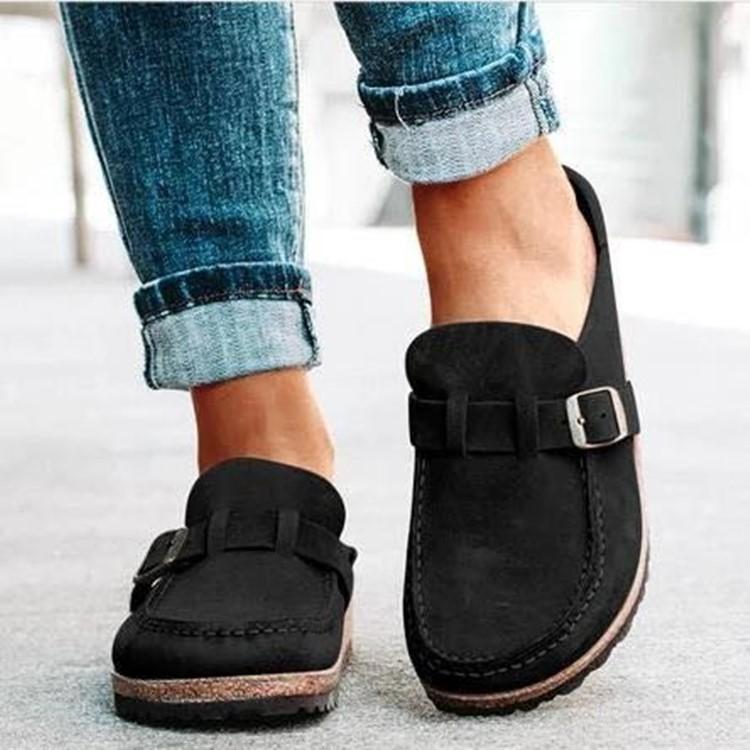 Summer new European and American sandals bag head outer wear belt buckle half drag women's large size casual slippers women's shoes