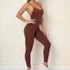 Europäischer & Amerikanischer V-Ausschnitt Rückenfreier Yoga Jumpsuit - Enganliegende Sport- & Fitnessbekleidung für Damen
