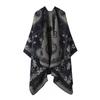 Womens Oversized Knit Shawl Wrap Scarf Ethnic Warm Fleece-Like Cape Travel Winter