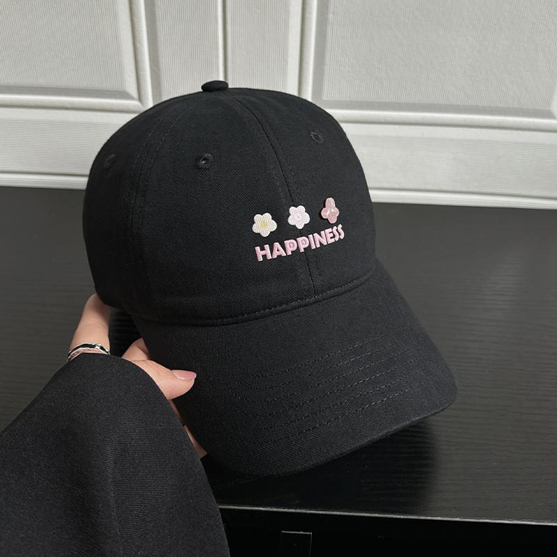 Cute Butterfly Embroidered Cotton Baseball Cap With Wide Brim For Sunblock And Daily Wear