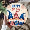 Patriotic Wall Decor, Vintage Independence Day Hanging Decor with Happy 4th of July, American Flag Gnomes, Fireworks & Stars - Lightweight Durable