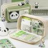 Cute Panda Pencil Case Large Capacity Animal Zipper Pouch for Pens Pencils, Panda Themed Stationery Organizer