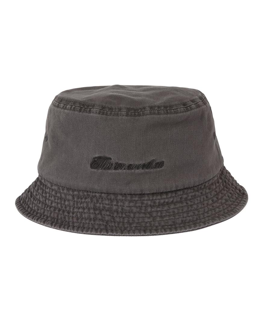THISISNEVERTHAT Overdyed Sct-Logo Bucket Hat Charcoal