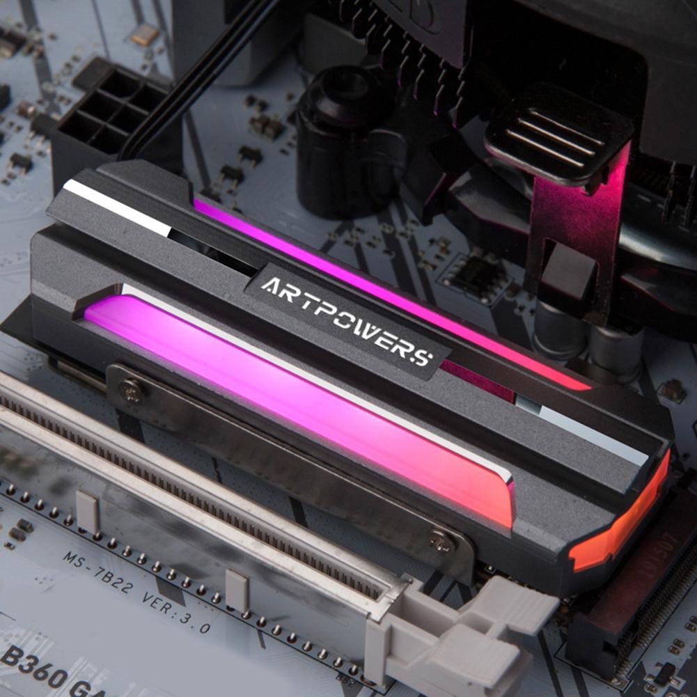 M.2 SSD Heatsink Cooler Aluminum Alloy Sheet ARGB M.2 2280 NVME Solid State Hard Drive Heat Dissipation Radiator Cooling Body