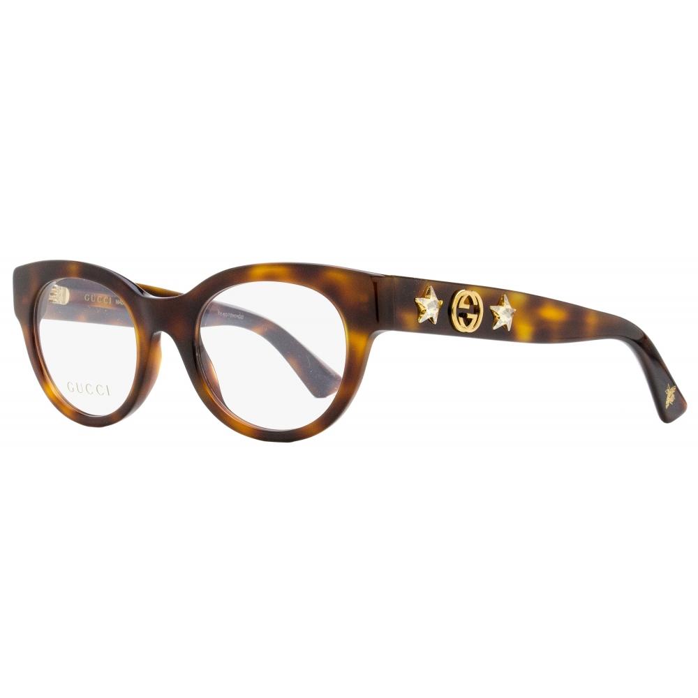 

Gucci Женские овальные очки GG0209O 002 Гавана Золото 48 мм 002