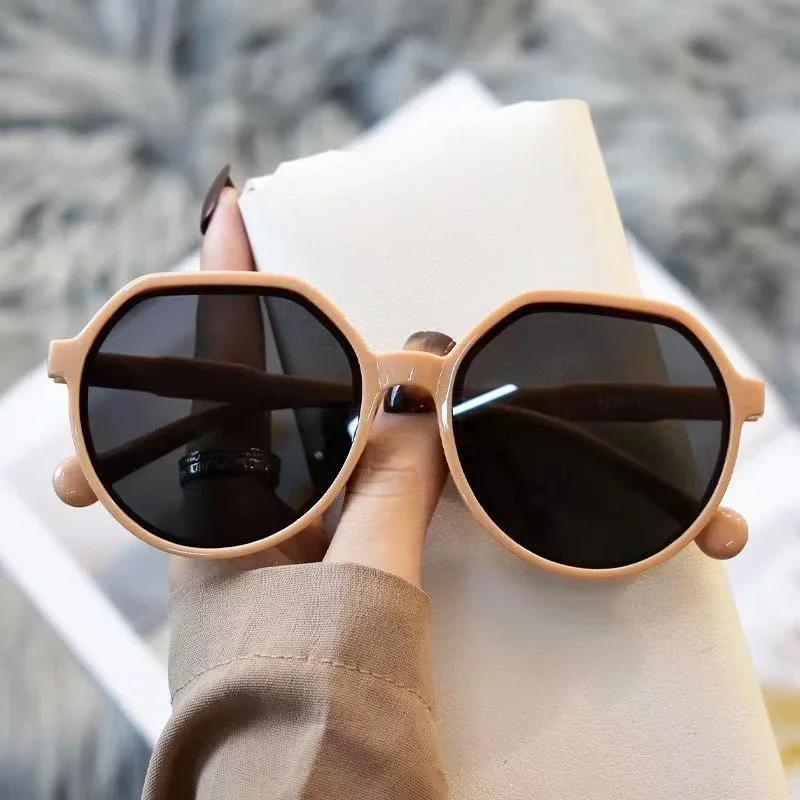 Authentic Round Sunglasses Thick Frame Sun Glasses Classic Geometric Shades Unisex Vintage Eyewear Outdoor Driving Goggles