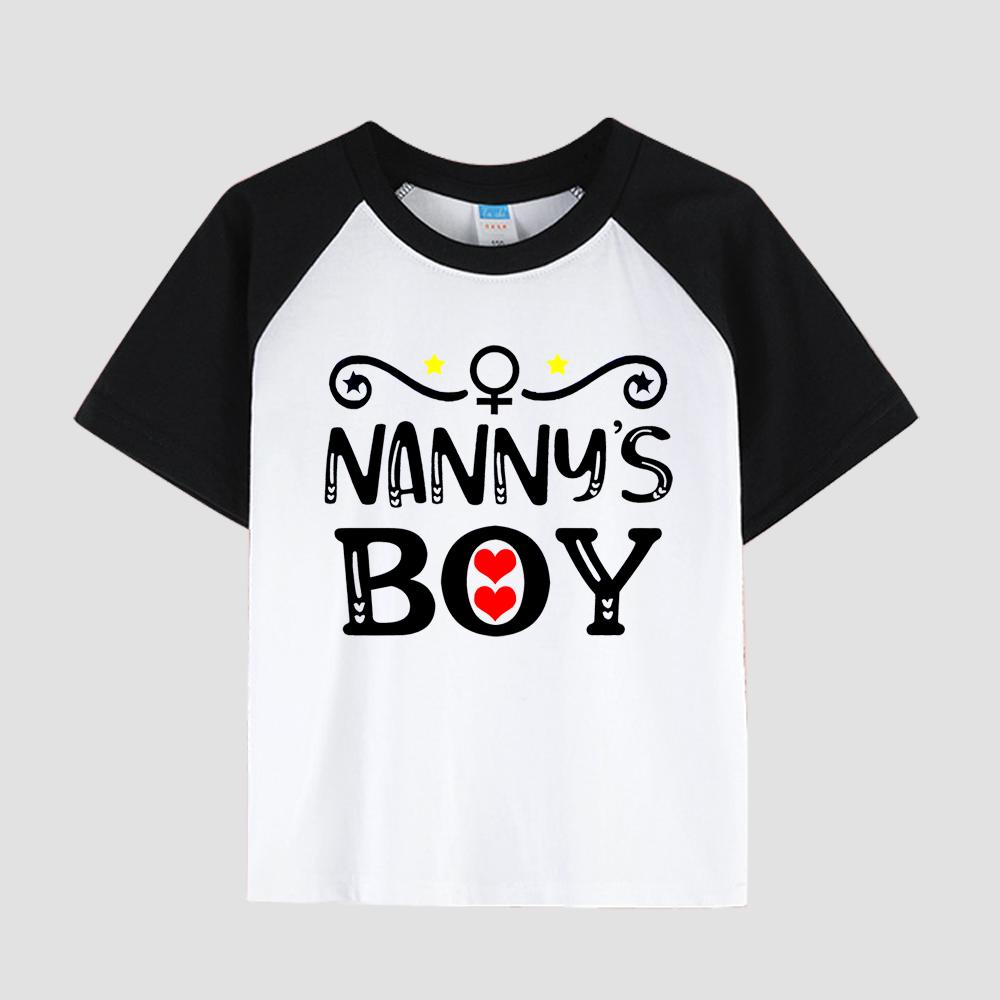 Children's Short Sleeve T-Shirt with Drop Shoulder, Round Neck, Cotton Fabric, Boy's Casual Fashion Top for Summer