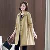 Women's Mid-Length Trench Coat - 2025 Spring/Autumn Fashion, Loose Fit, Plus Size, Perfect for Middle-Aged Women, Casual Sophisticated Style.