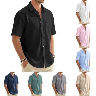 Herren Sommer Flip Tie Tasche Kurzarm Herren Lässig Und Bequem Kurzarmhemd