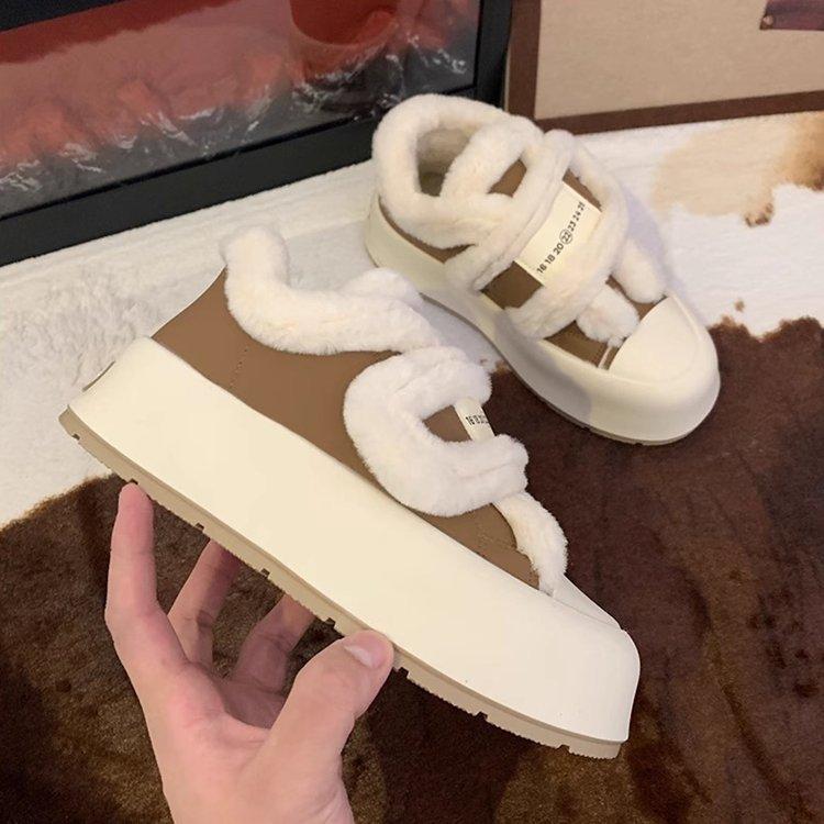 22 Velcro board shoes with cotton thick soles to increase the height of winter shoes