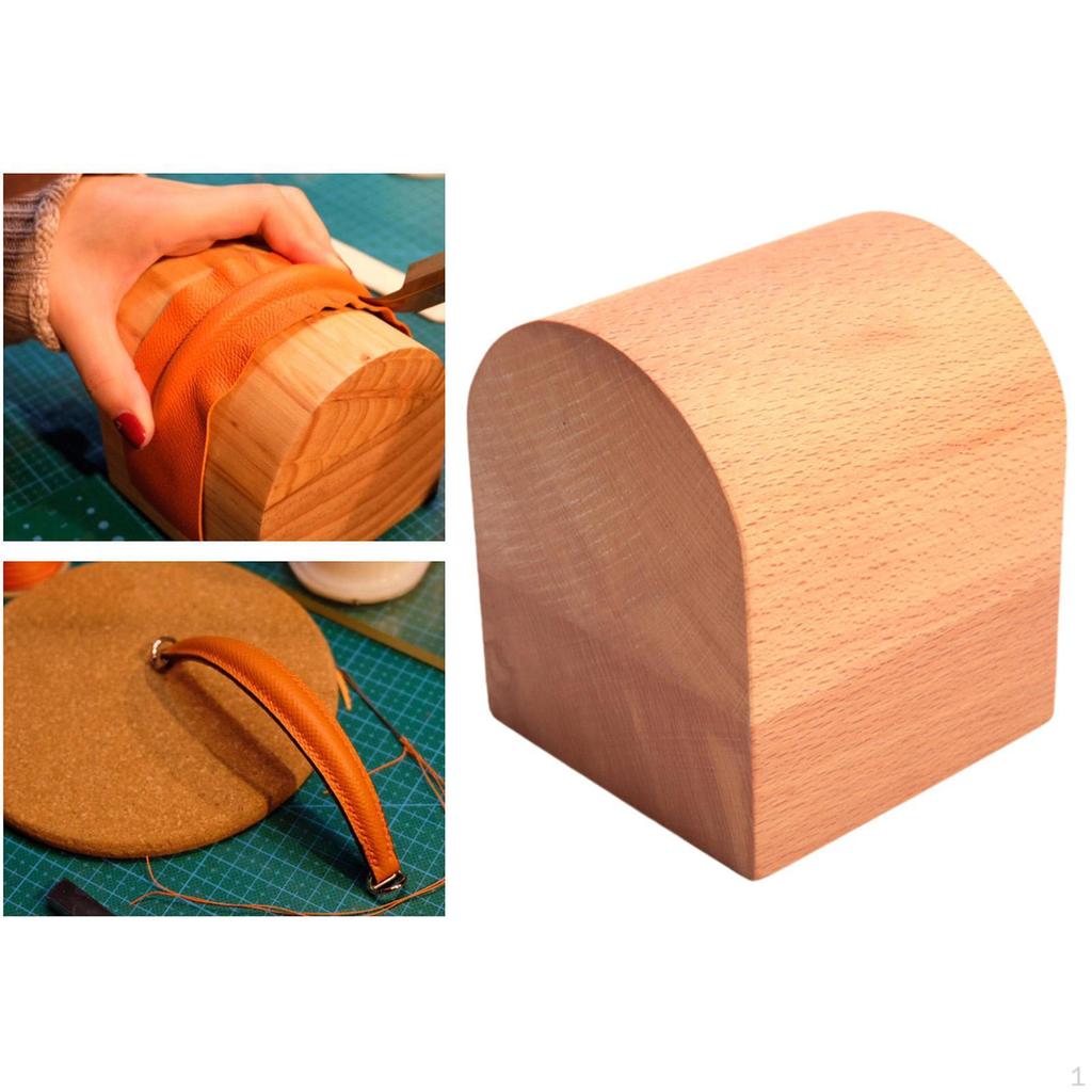 Leather Band Bending Tool Crafts Shaping Wood Block Small Smooth Surface for Bag