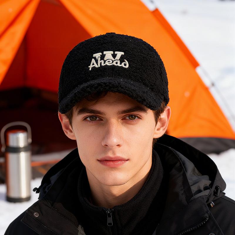 Autumn Winter Thick Lamb Plush Baseball Cap for Men Women Outdoor Warm Cap