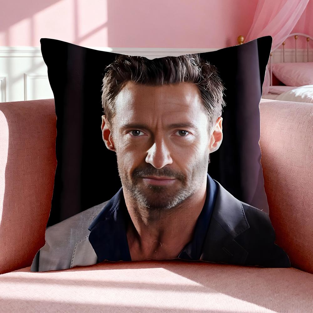 Celebrity H-Hugh Jackman Cushion Cover Breathable Linen Pillowcase Summer Odorless Eco-Friendly Invisible Zipper Washable