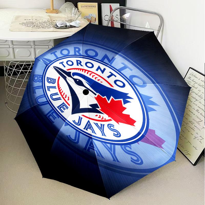 Blue Jays Logo Umbrella Folding umbrella, automatic umbrella 8-Frame for Travel, camping Use Gift for Halloween Christmas