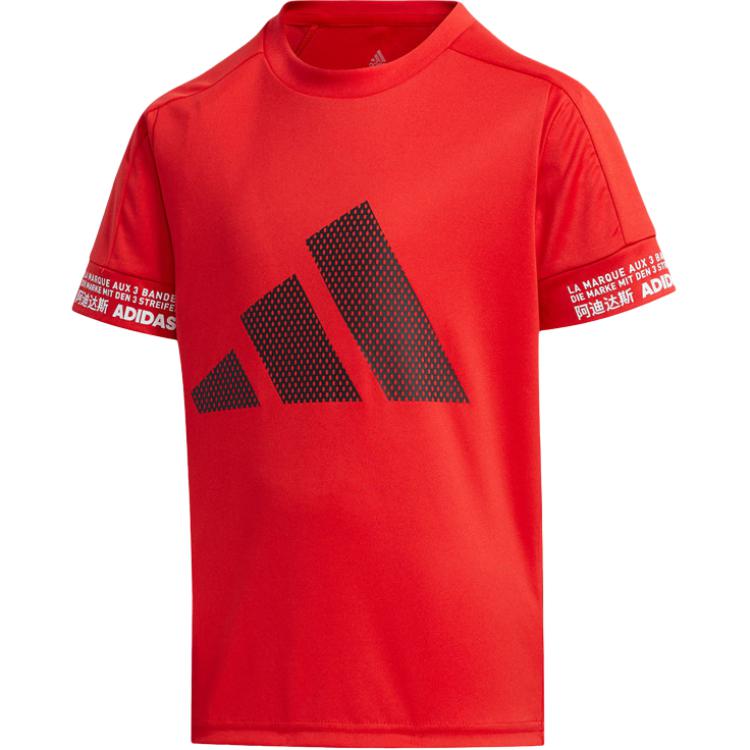 Adidas AEROREADY T Shirt Red Children Aged 3 7 Years Old FM9793 104