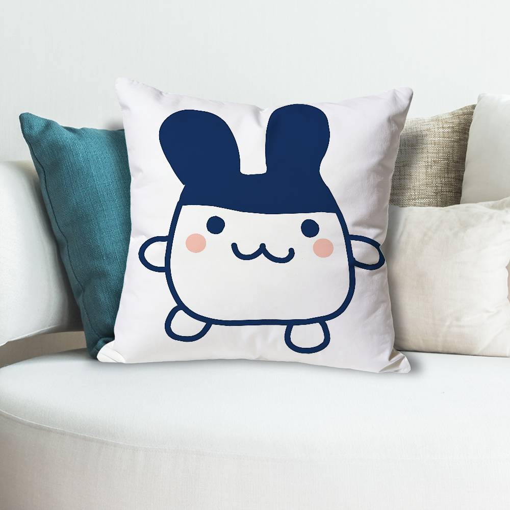 TTamagotchi Cute MMametchi Anime Celebrity Merchandise AllMatch Printed Pillow Case Sofa Car Office Room Decoration Protector