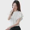 Chiffon-Rüschenbluse für Damen im koreanischen Stil - Sommer 2025 Kurzarm, Übergröße, lässiges Rundhals-Oberteil