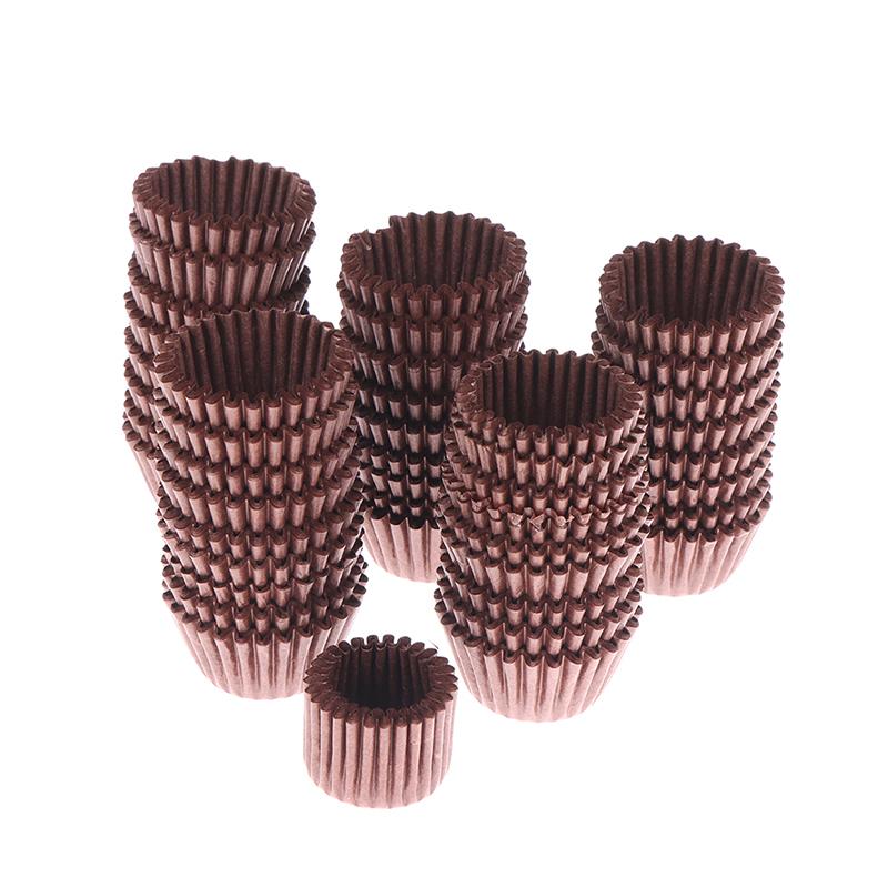 1000Pcs Mini Chocolate Paper Liner Baking Muffin Cake Cupcake Case Solid Color