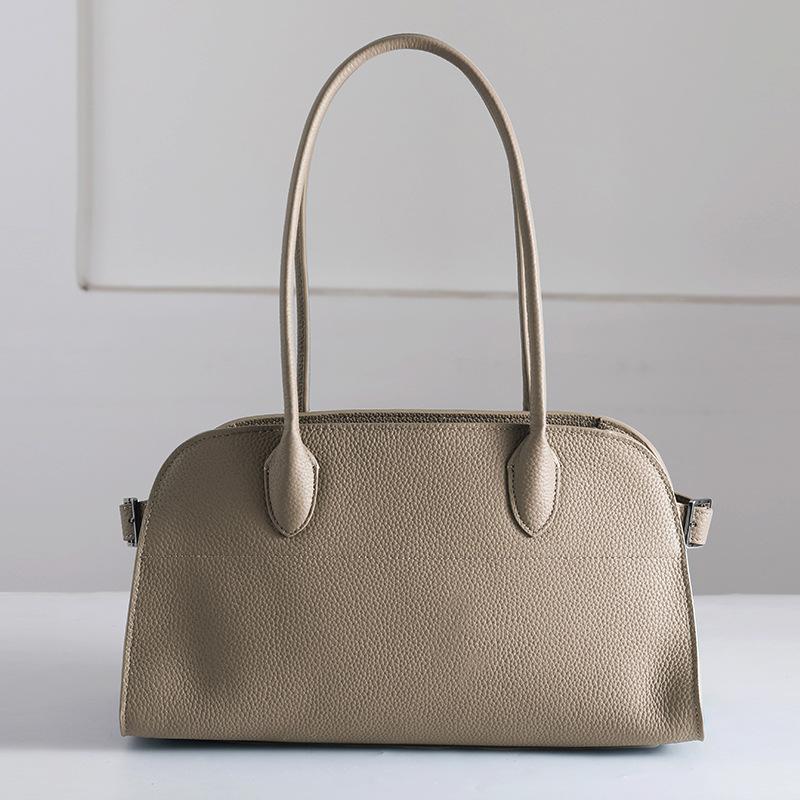 Head Layer Cowhide Tote Bag Margaux10/15 Single Shoulder Genuine Lychee Pattern Large Capacity Handbag Travel