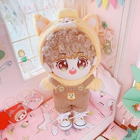 AXLUCE Plush Toy - Shoes - Plush Clothes - 20cm Canvas Shoes High-Top Sneakers Doll (Yellow, Red, Blue Denim)