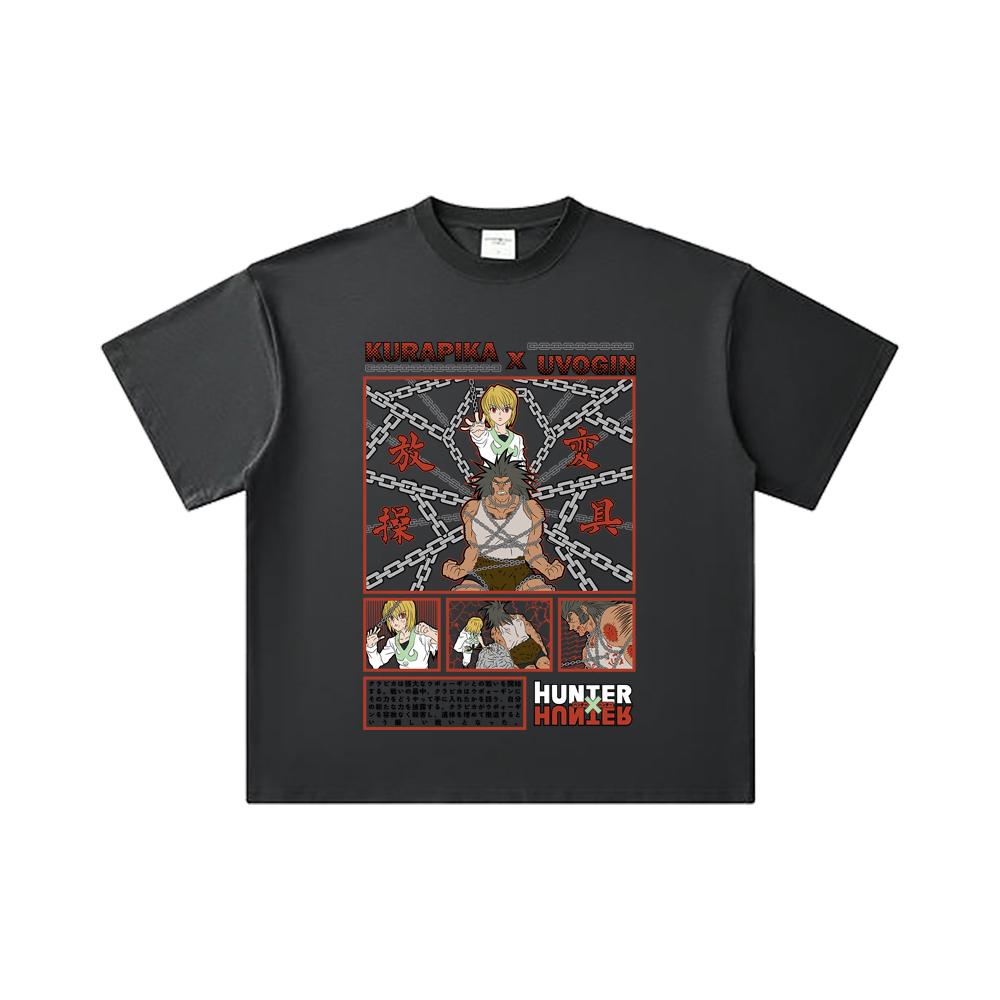 260 GSM Double Yarn 32 Count 100% Cotton HXH V8 Kurapika Uvogin Print Unisex Heavy Cotton T Shirt