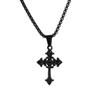 European and American Gothic Fashion Cross Pendant Colorless Titanium Steel Necklace