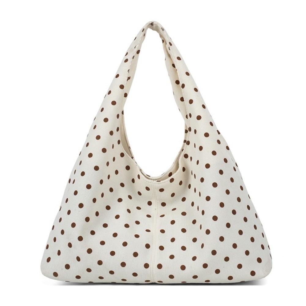Borsa a Spalla in Tela Pratica Borsa a Mano Hobo di Grande Capacità Borsa Tote Casual a Pois per Ragazze