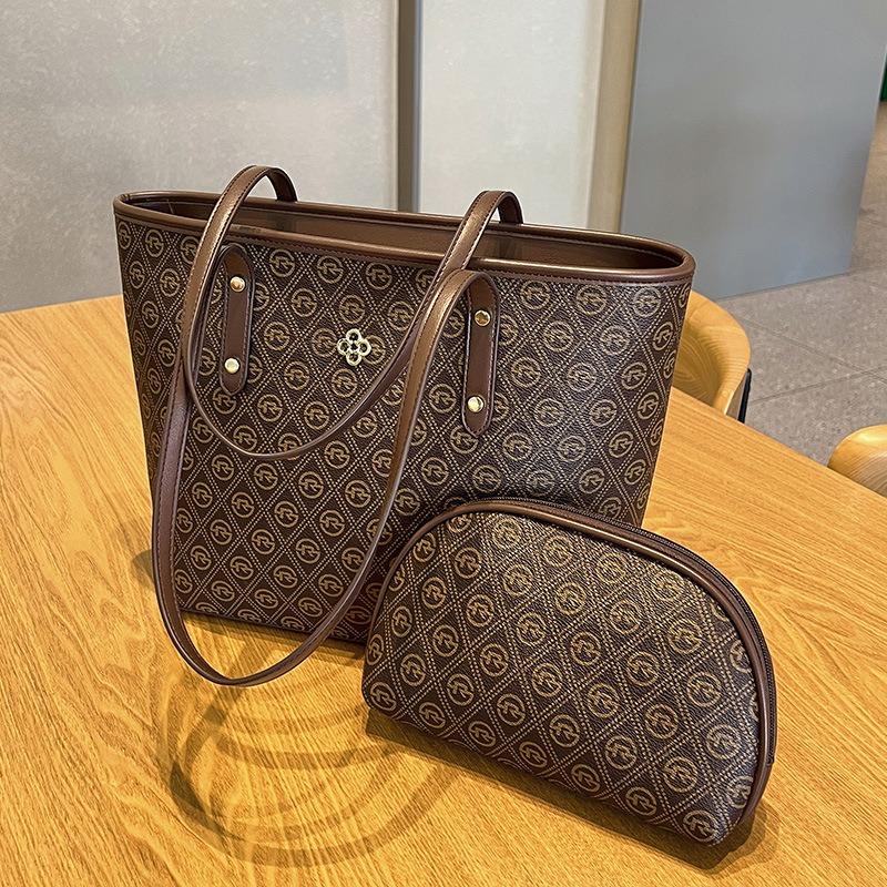 Fashion Women's Bags Large-capacity Tote Bags Printed Checkerboard Shoulder Bags Mother and Child Bags Two-piece Casual Bags