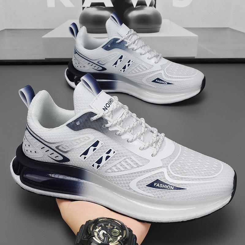 Mens Mesh Breathable Lacing Thick Sole Wearable Grip Clash Color Casual Shoes Daily Hundred Modeling Sneakers