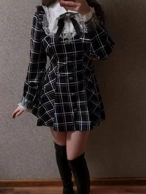 2000S Aesthetic Elegant Sweet Kawaii Mini Dress Woman Y2k Plaid Design Vintage Harajuku Dress Female Bow Princess Chic Clothing Autumn 20255
