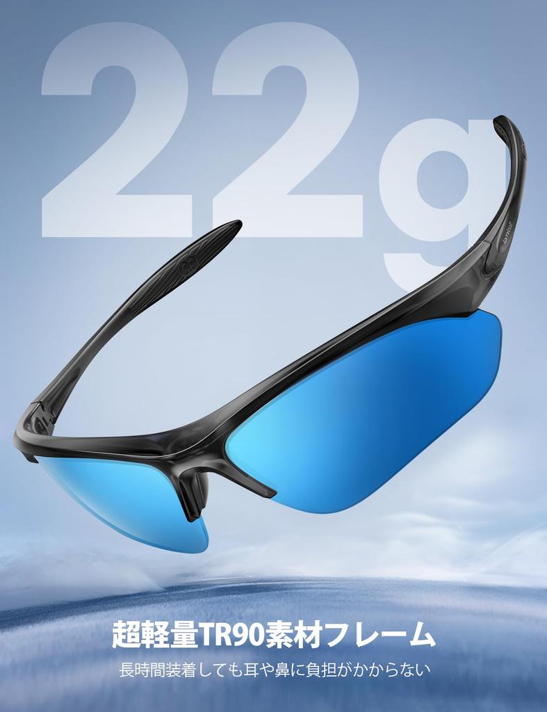 Sports Polarized for Asian TR90 UV400 TAC Polarized Mirror UV Blue Clear Gray [Lamicall] Sunglasses, Lenses, Running, Marathon, Hiking, Fishing,