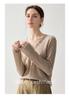 V-Neck Half-Button Soft Cashmere Sweater - Women's 2026 Autumn Base Layer, Elegant Solid Color