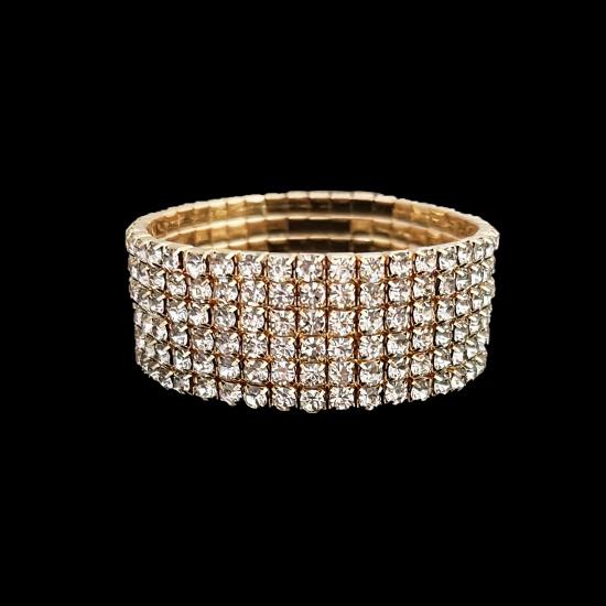 Women's Full Diamond Elastic Bracelet, Fashion Rhinestone Stretch Bangle