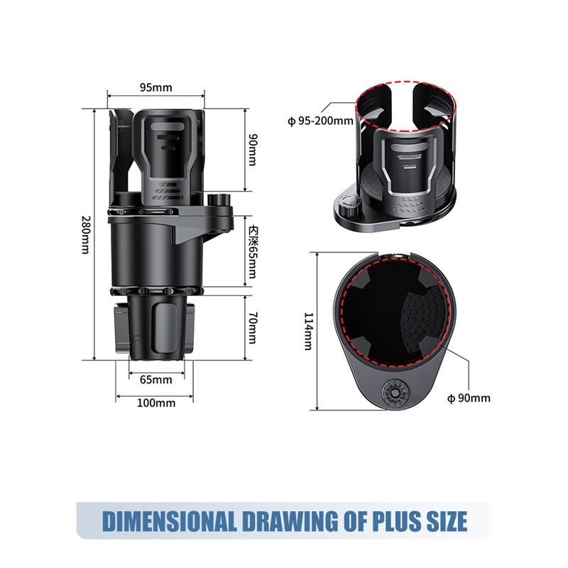 

Многофункциональный автомобильный держатель для стакана воды, автомобильный держатель для напитков, размер с замком-переключателем S чёрный