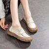 New Women's Loafers with A Shallow Opening, Round Toe, Comfortable and Versatile Soft Leather Flat Shoes
